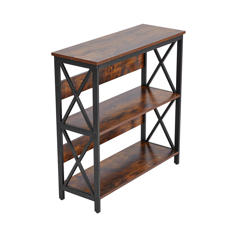 3-Tier Console Table X-Design Hallway Storage Cabinet Sofa Side Table W/ Shelves