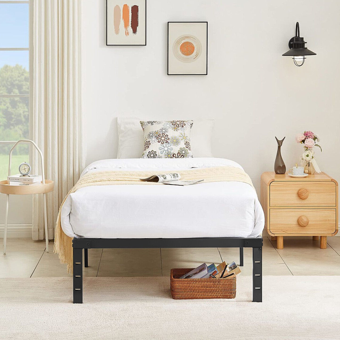 Metal Bed Frame Single/Double/King Size Bed Platform 3ft 4ft6 5ft Bed Base UK