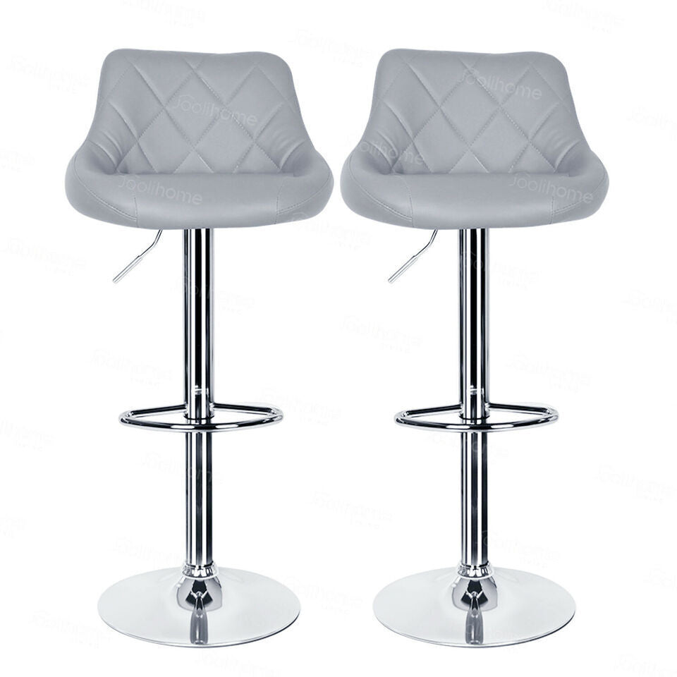 Bar Stools × 2 Padded Seat Faux Leather Swivel Home Kitchen Breakfast Muti Types