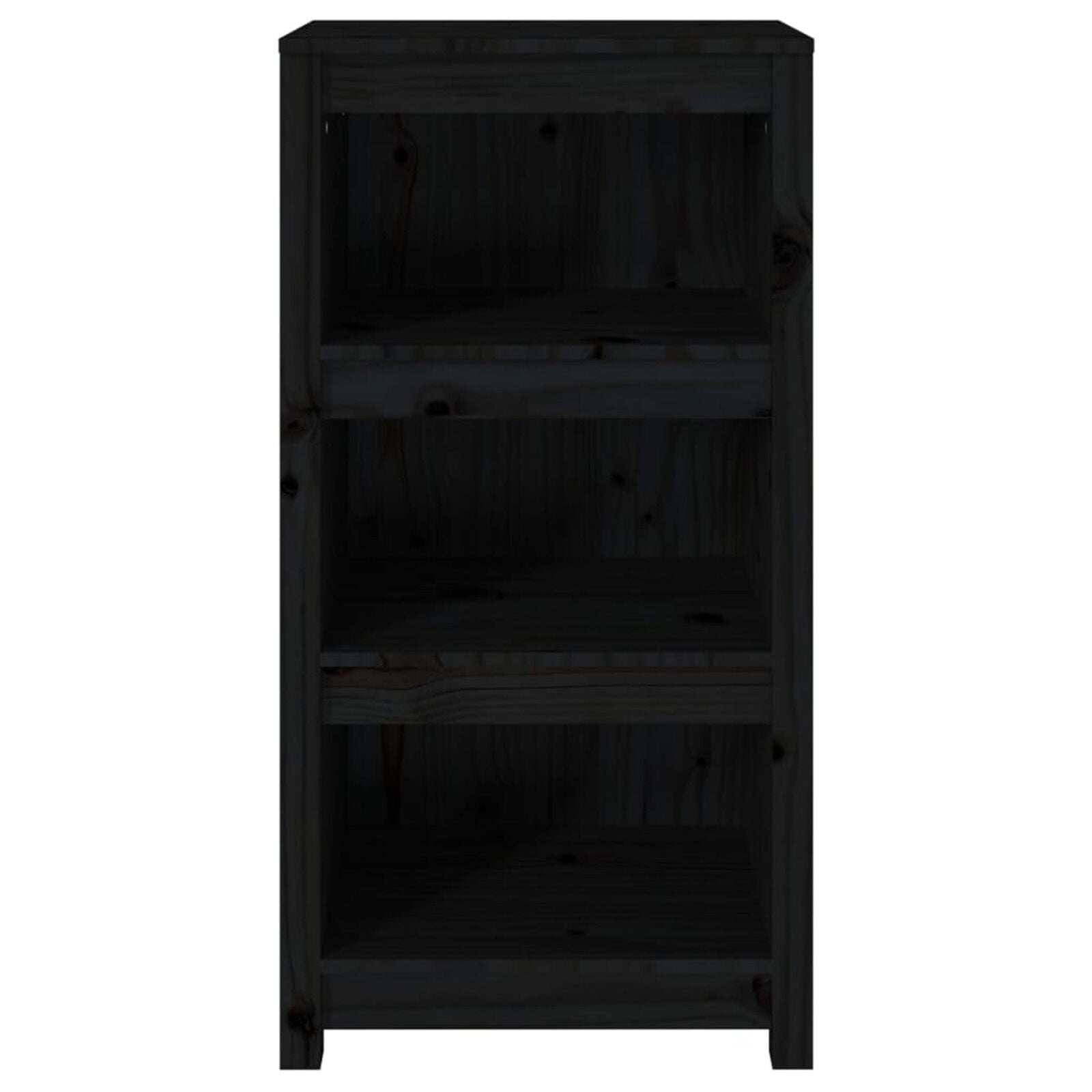 BaraSh Book Cabinet Black 50x35x97 Solid Wood Pine,wooden bookcase free T2S0