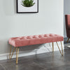 Entryway Bench Modern Ottoman End Of Bed Stool Velvet Upholstered Seat Foot Rest