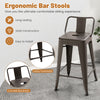 Bar Stools Set of 4 Restaurant Metal Dining Chairs Side Chairs w/Removable Back