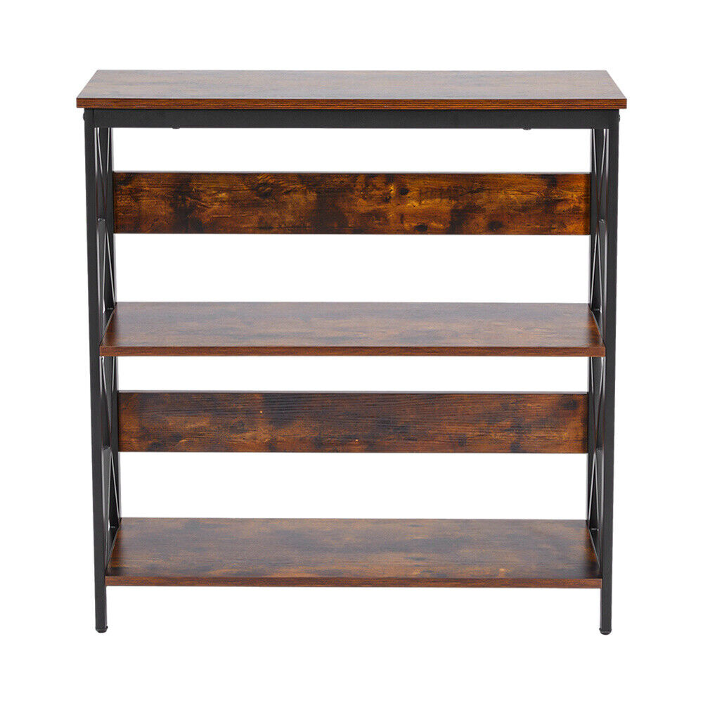3-Tier Console Table X-Design Hallway Storage Cabinet Sofa Side Table W/ Shelves