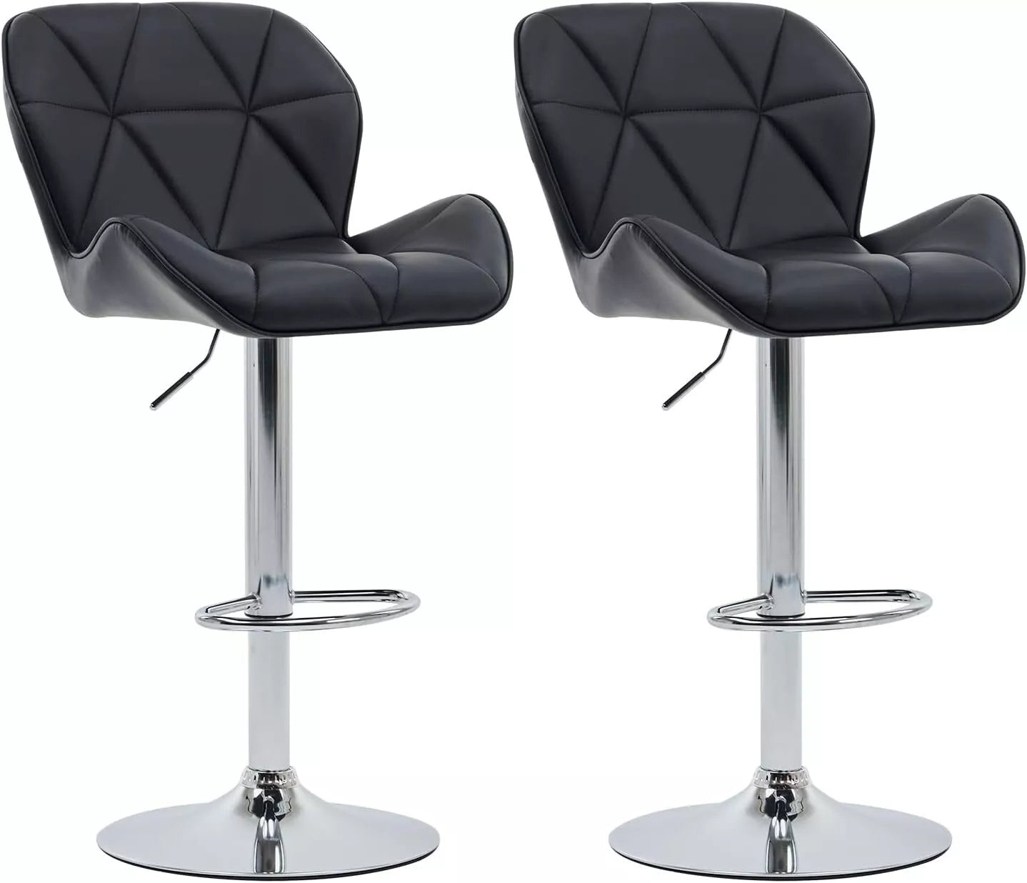 2 X BAR STOOLS KITCHEN SWIVEL PU LEATHER STOOLS DINING ROOM BREAKFAST PUB CHAIRS
