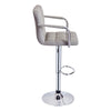 Bar Stools Set of 2 PU Leather Swivel Height Adjustable Bar Chairs With Backrest