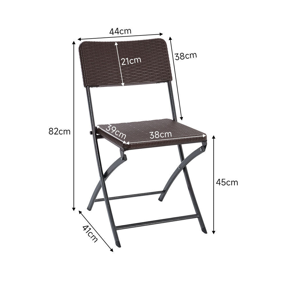 Rattan Garden Dining Table and Chairs Set Folding Camping BBQ Picnic Table Bench