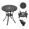 Outdoor Dining Table Round Cast Aluminum Patio Dining Table with Umbrella Hole
