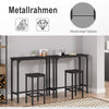 Bar Table Breakfast Dining Coffee Table with Metal Frame Counter Height Table