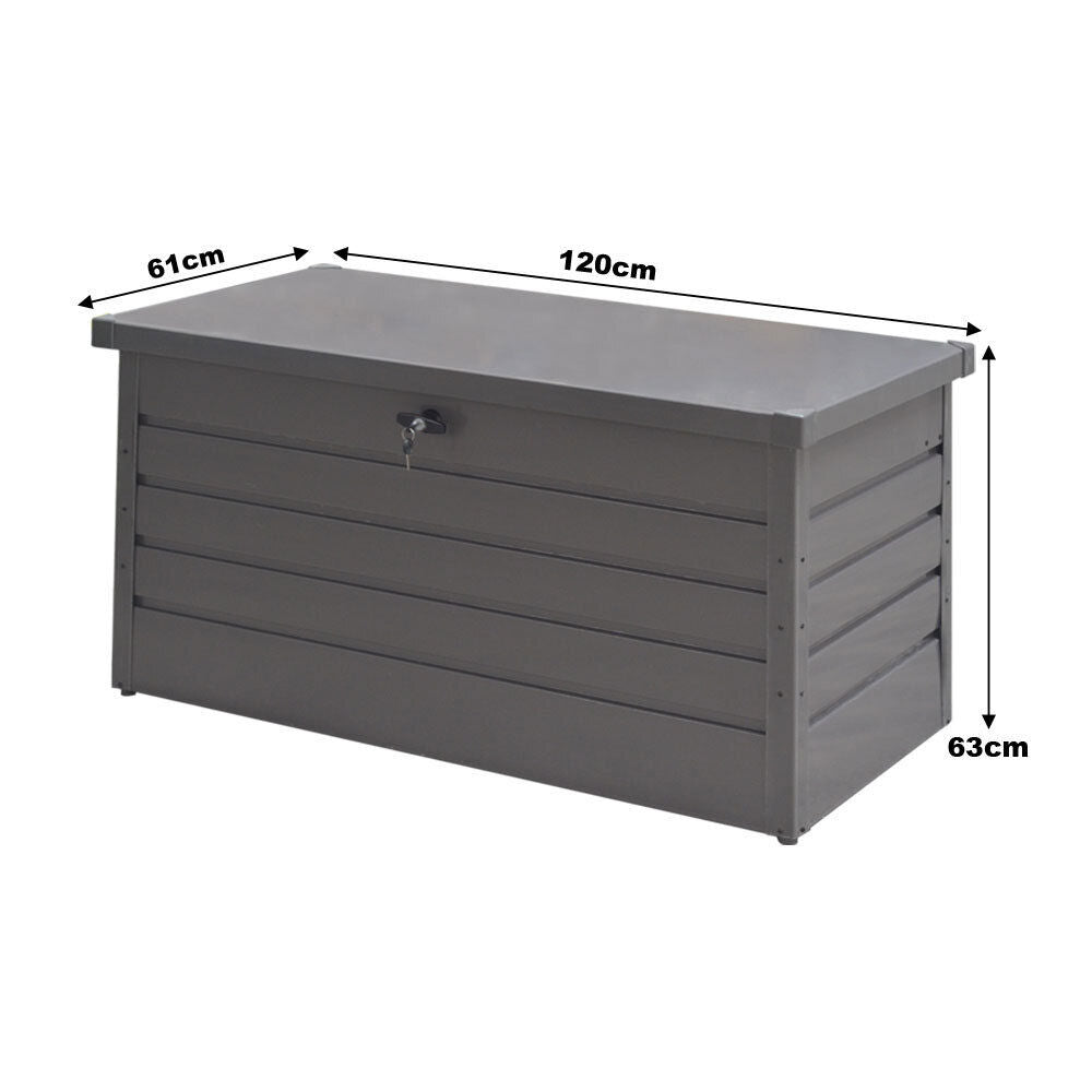 Storage Cabinet 350L Garden Storage Box Color Board Tool Container Patio Grey UK