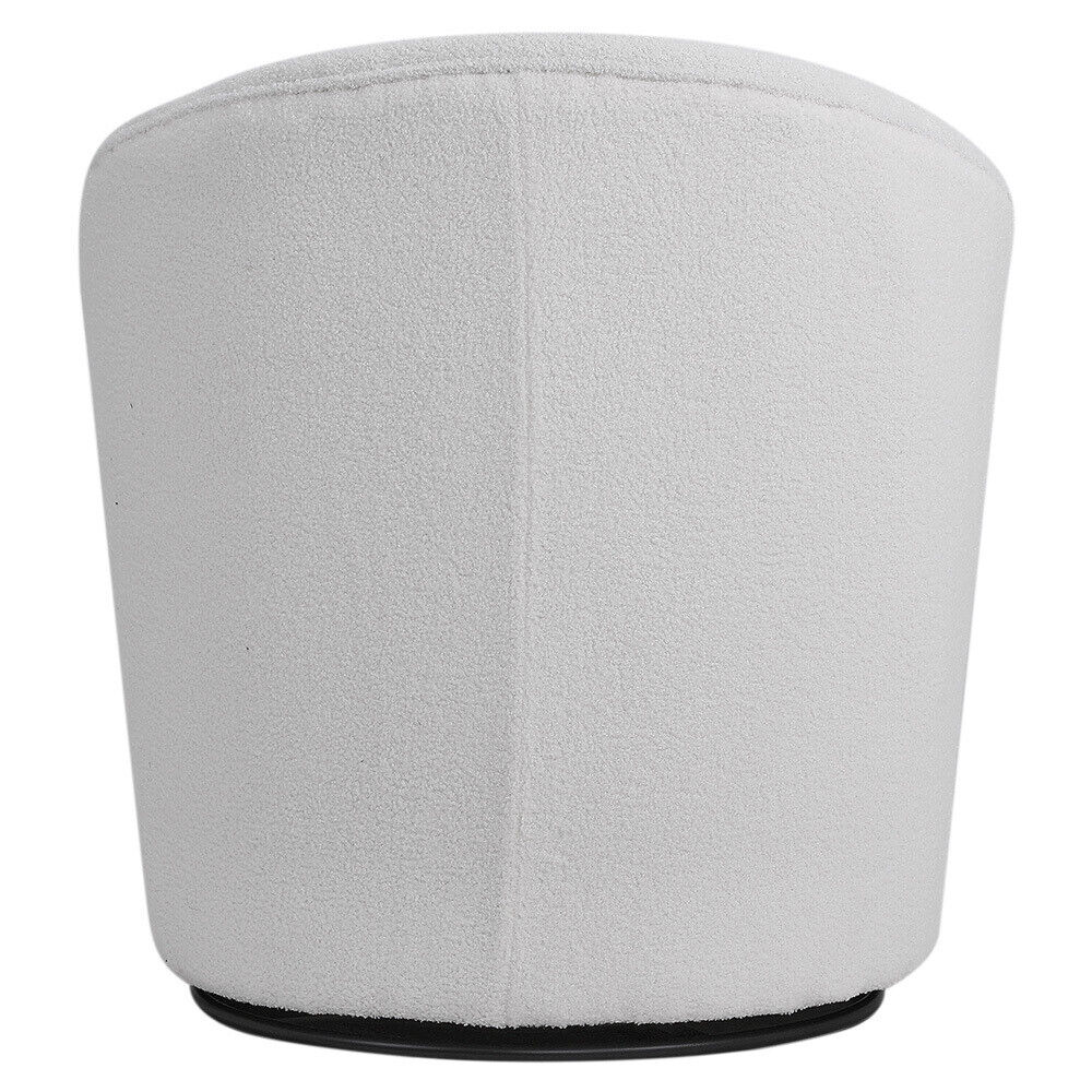 Teddy Wool Swivel Chair Round Back Accent Tub Upholstered Armchair Single Sofa