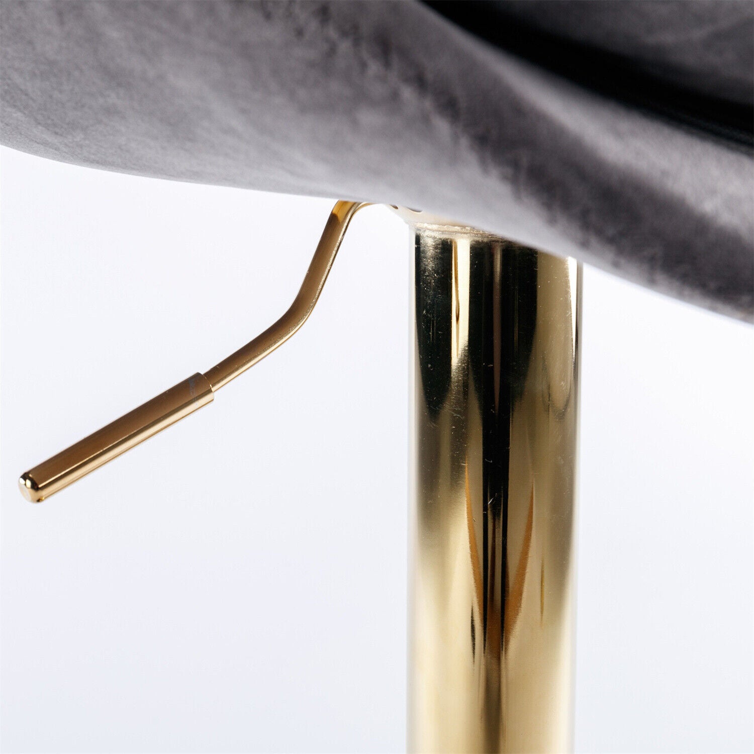 Bar Stools Set of 2 Adjustable Height 360° Swivel Tufted Pub Bar Chairs Grey