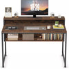 Computer Desk Laptop PC Study Table Writing Home Office Desk Workstation Shelves