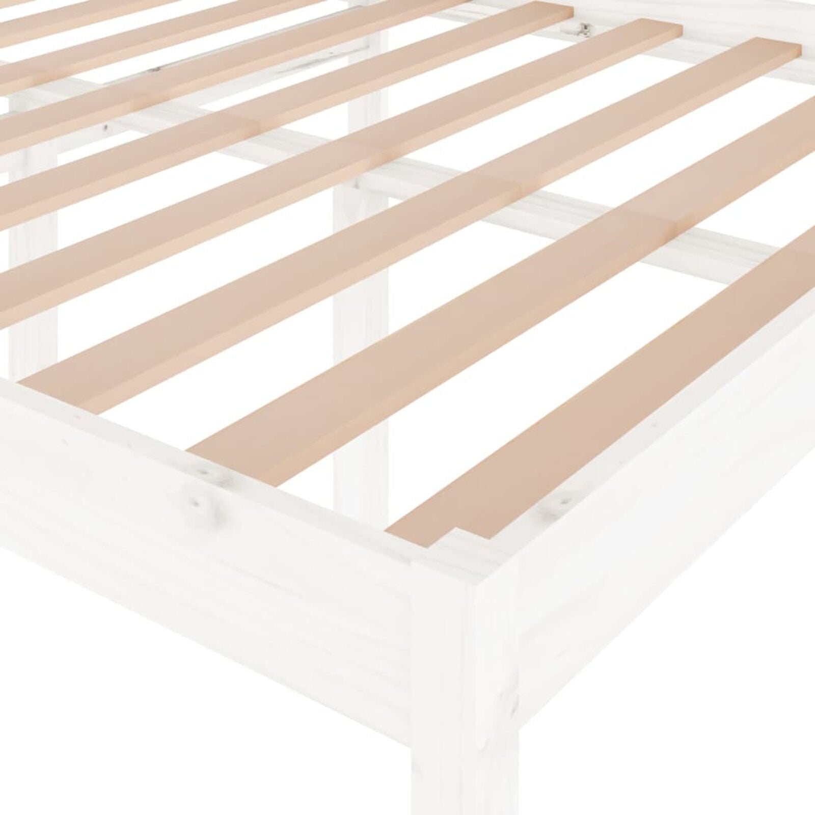 LAPOOH Bed Frame White Solid Wood Pine 120x200 ,Bed Frame,Bed Frame Modern P6B2