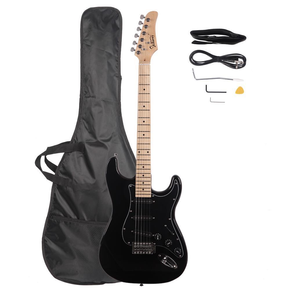 Glarry 39" GST 6 String Electric Guitar with Pickguard +Bag Strap Kit Right Hand