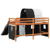 ' Loft Bed with Tunnel White&Black 90x200 Solid Wood Pine Y1B7