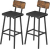 Bar Stools Set of 2 PU Upholstered Breakfast Bar Chairs Barstools with Backs
