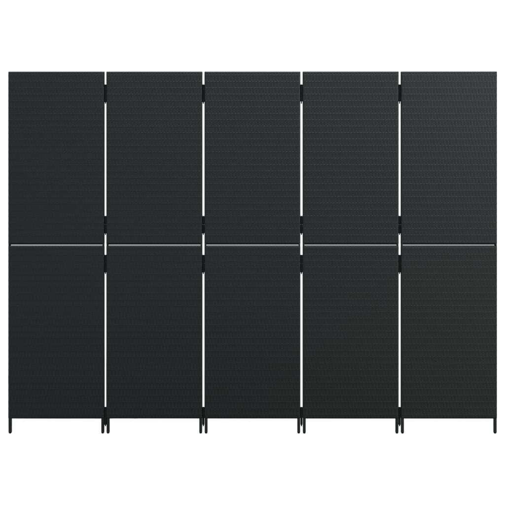 ' Multipurpose Indoor & Poly Rattan Room Divider - Black, Easy to Fold, D2V3