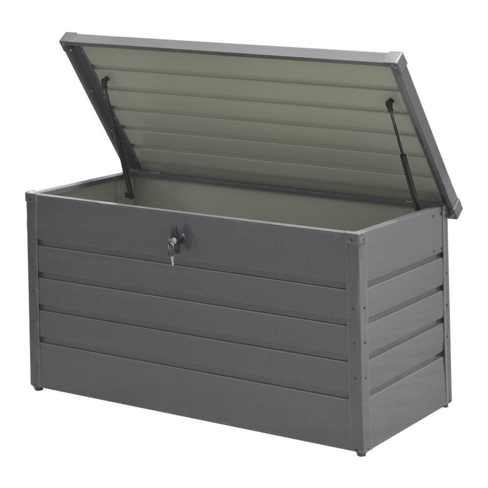 Storage Cabinet 350L Garden Storage Box Color Board Tool Container Patio Grey UK