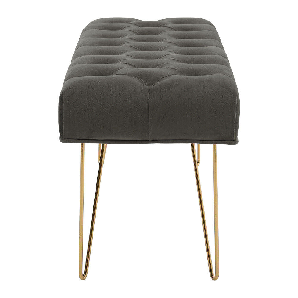 Entryway Bench Modern Ottoman End Of Bed Stool Velvet Upholstered Seat Foot Rest