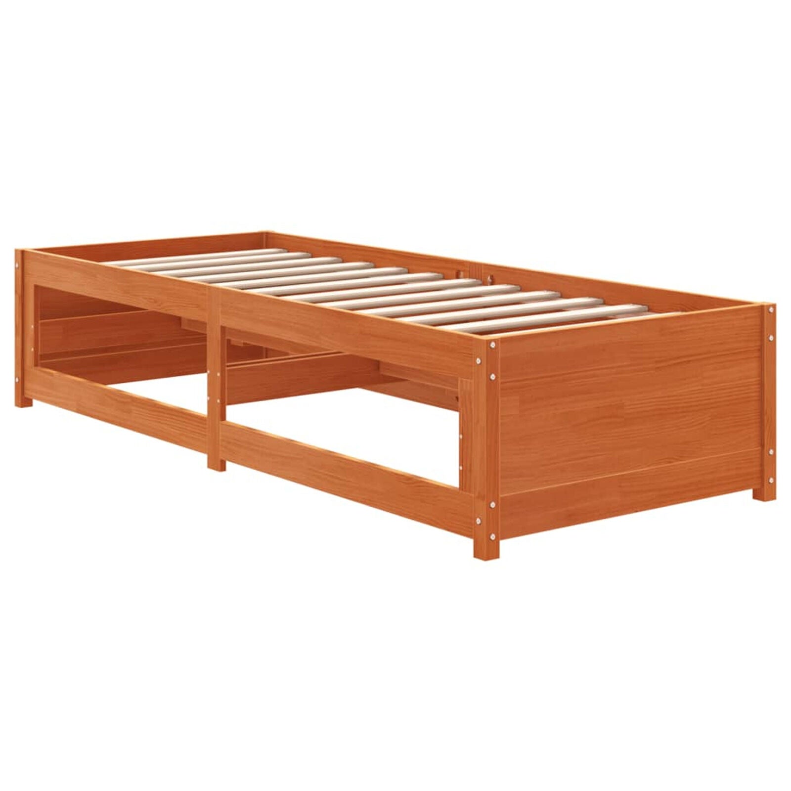 BaraSh Day Bed Wax Brown 90x190 Solid Wood Pine, Day Guest Bed with Pull G6A2