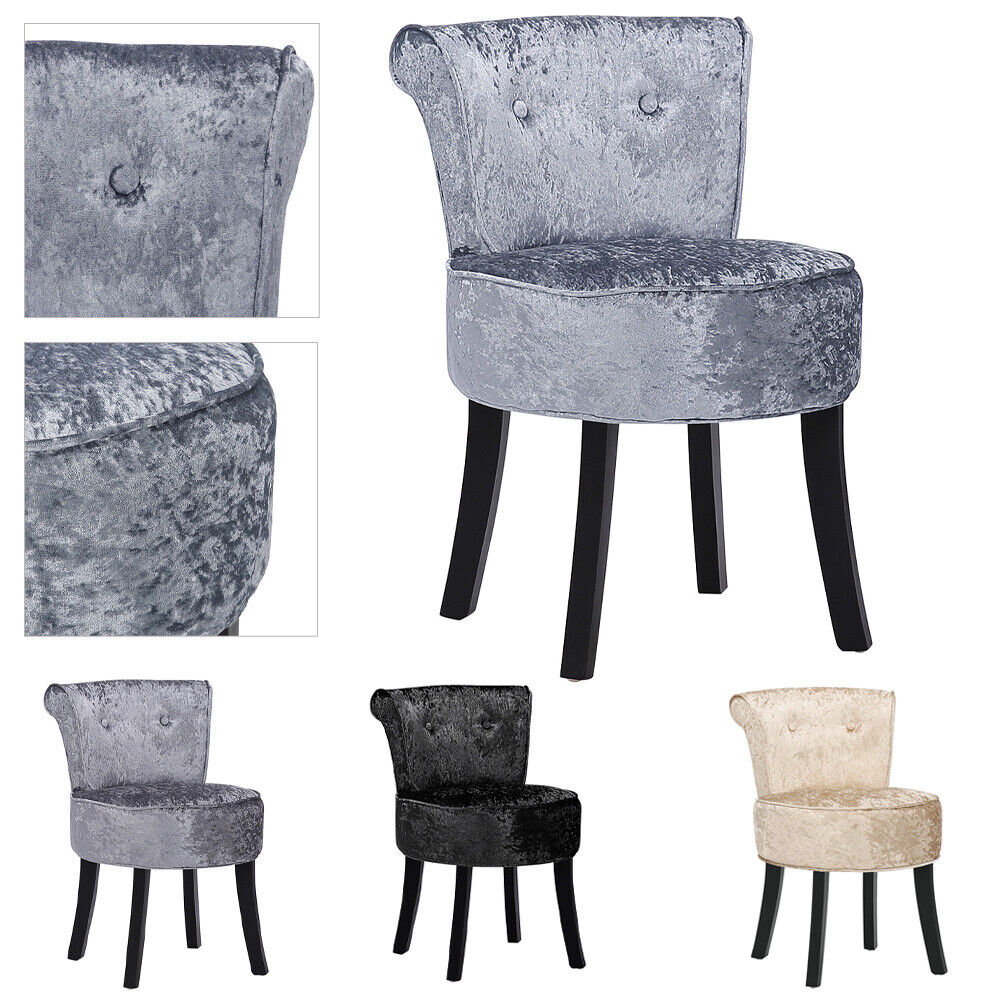 Pouffe Round Makeup Vanity Chair Dressing Table Seat Low Back Stool Piano Bench