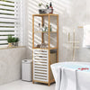 4-Tier Tilt-Out Laundry Hamper Bamboo Pull Out Laundry Hamper w/Shelves