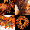 Autumn Fall Door Wreath Autumn Maple Leaf with LED Harvest Front Door Home Decor