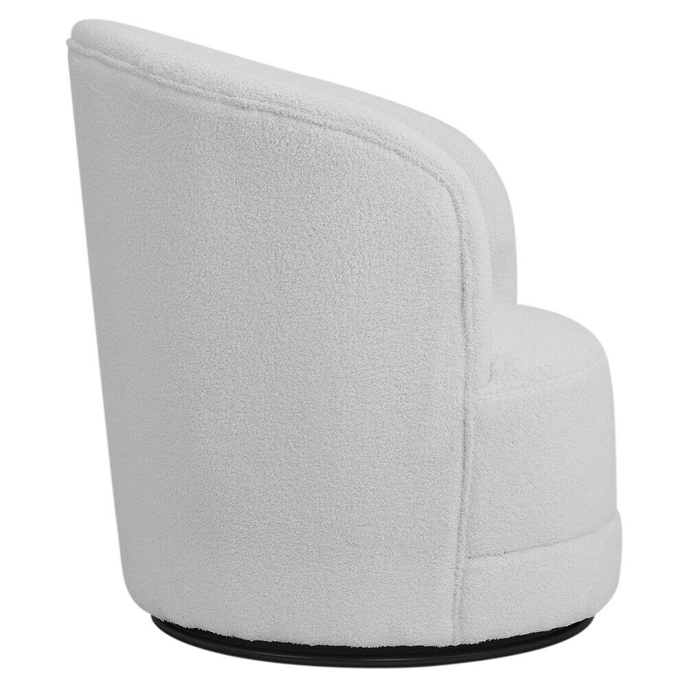 Teddy Wool Swivel Chair Round Back Accent Tub Upholstered Armchair Single Sofa