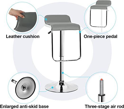 Bar Stools × 2 Padded Seat Faux Leather Swivel Home Kitchen Breakfast Muti Types