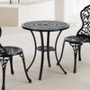 Outdoor Dining Table Round Cast Aluminum Patio Dining Table with Umbrella Hole