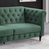 Sofa Bed Velvet Chesterfield 3 Seater Style Green Blue Grey Sofabed Button Back