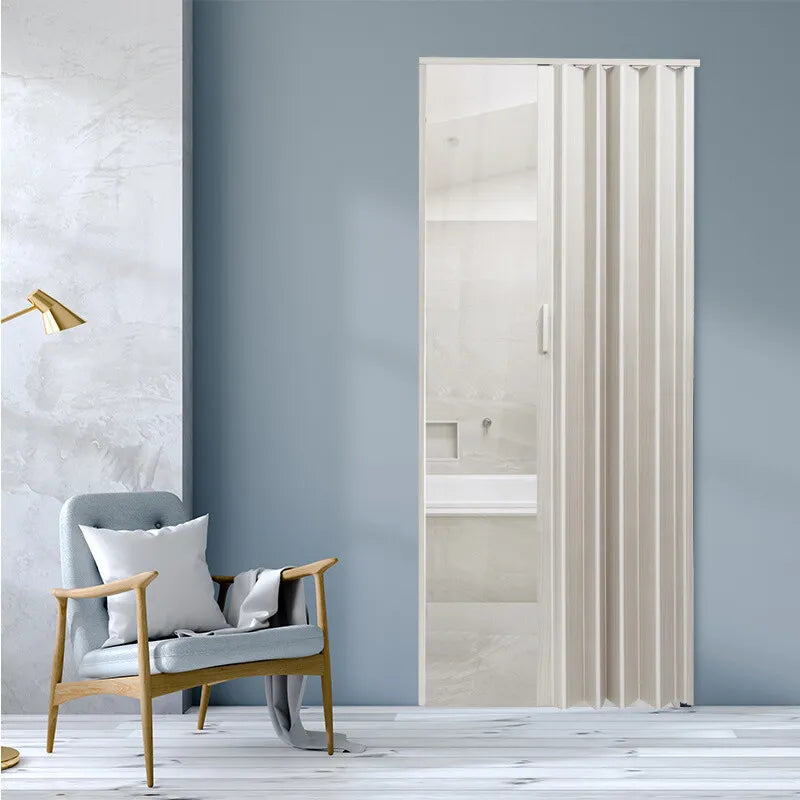 Internal Bi Folding Concertina Accordion Door PVC Sliding Divider Doors Bathroom