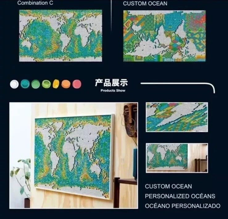 *NEW* MOC 31203 World Map Building Blocks ART 11695pcs Gift Puzzle Mosaic