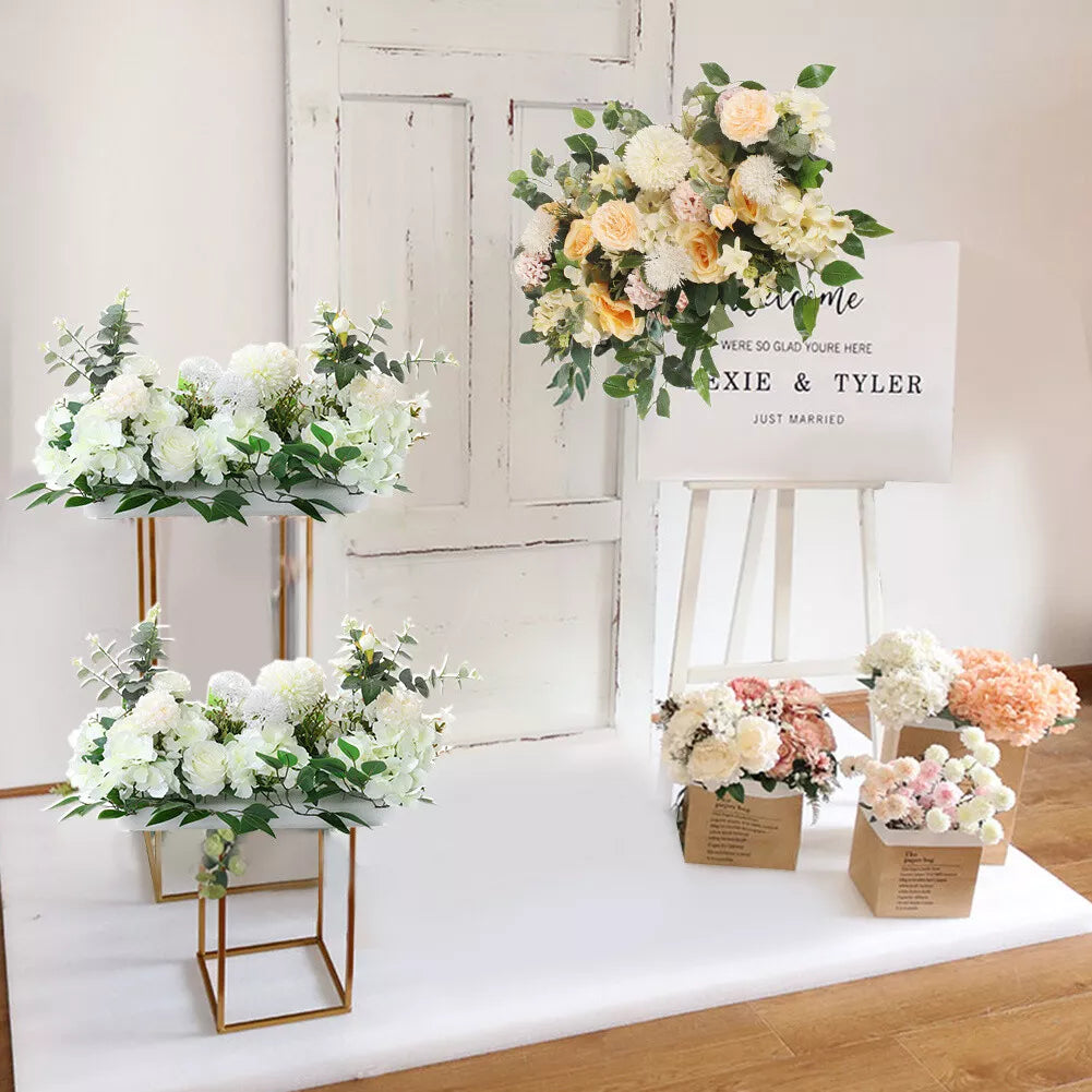 Artificial Wedding Rose Flower Row Top Table Backdrop Arch Arrangement Wall Deco
