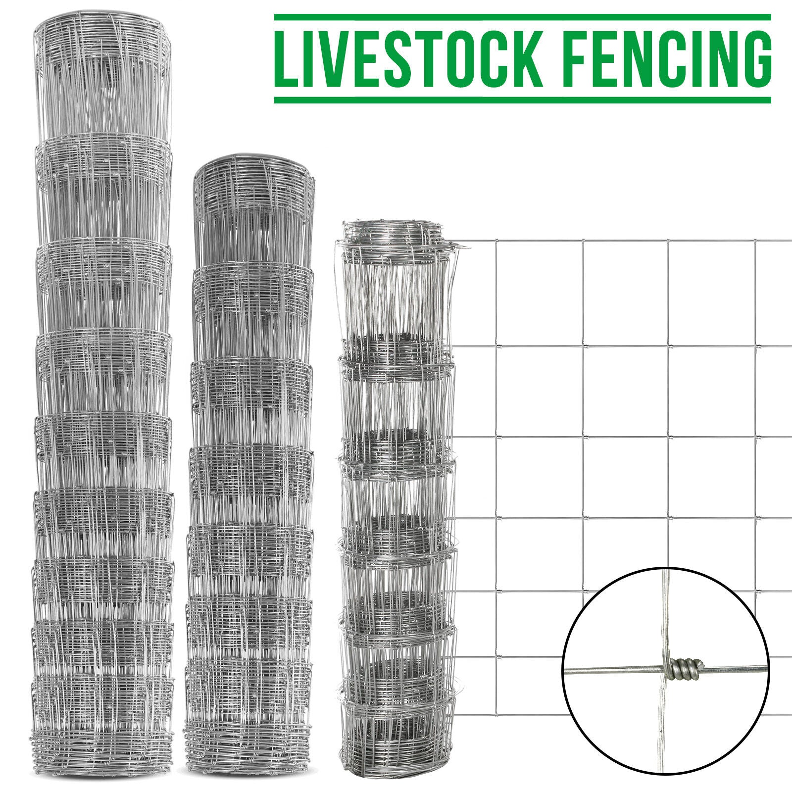 0.8M High 25M Long Stock Fencing Livestock Fence Galvanised Wire Barrier Fence