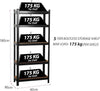 Garage Shelving Units 5 Tier Shed Storage Racking Shelf Boltless - 90x40x180cm