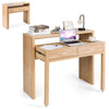Costway Extending Writing Desk Console Table Wood Study Workstation w/2 Drawers