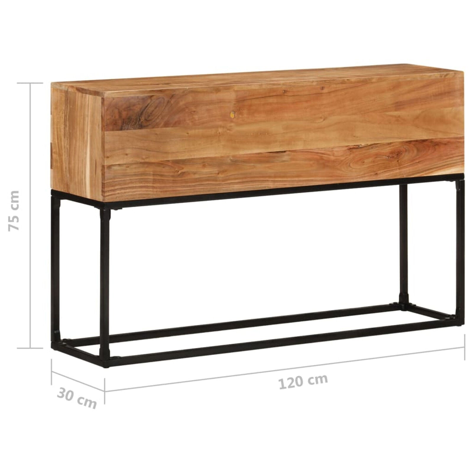 BaraSh Console Table 120x30x75 Solid Acacia Wood,Console Table with B5F2