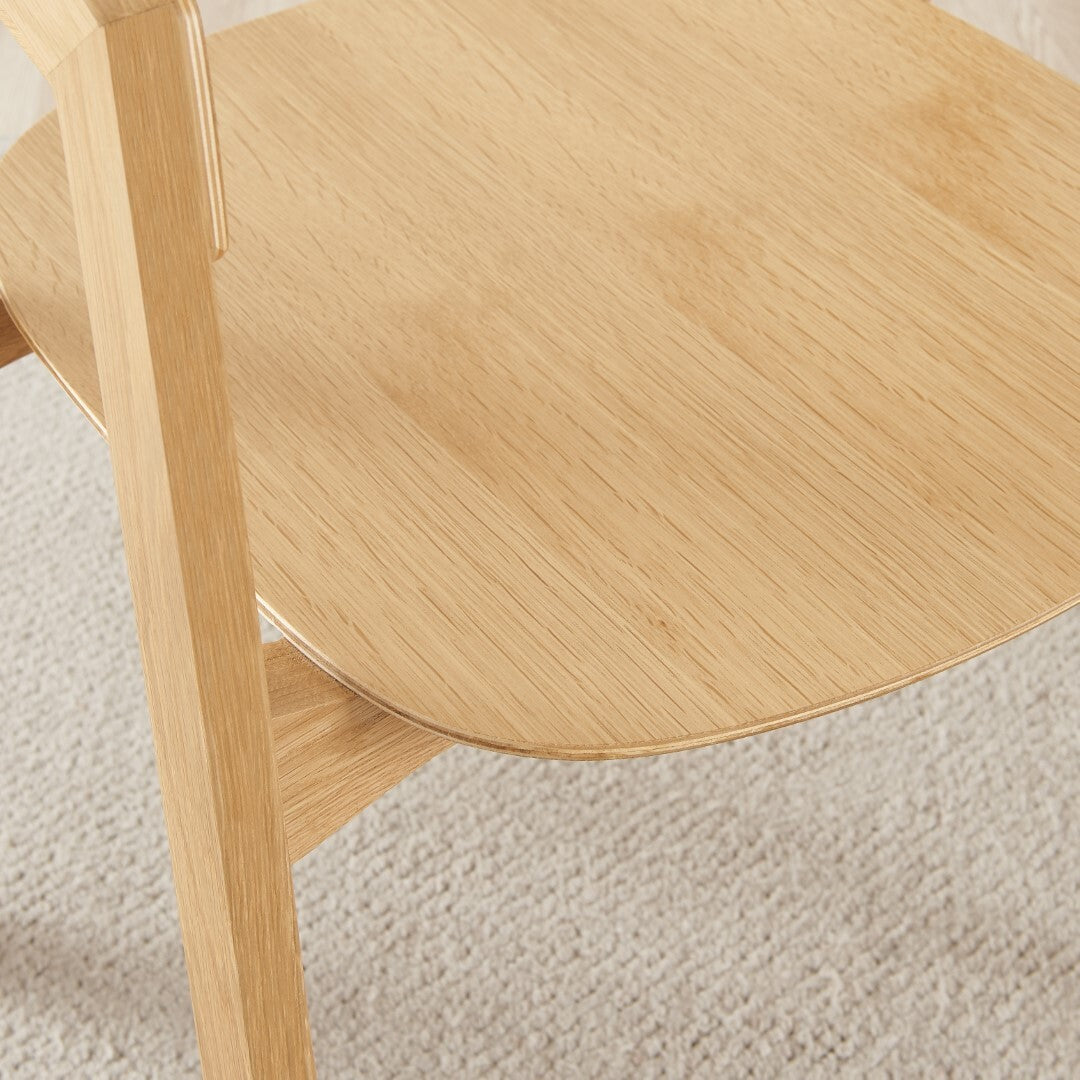 **Seconds** Masa Solid Oak and Veneer Wooden Dining Chairs Set of 2 Scandi Mini