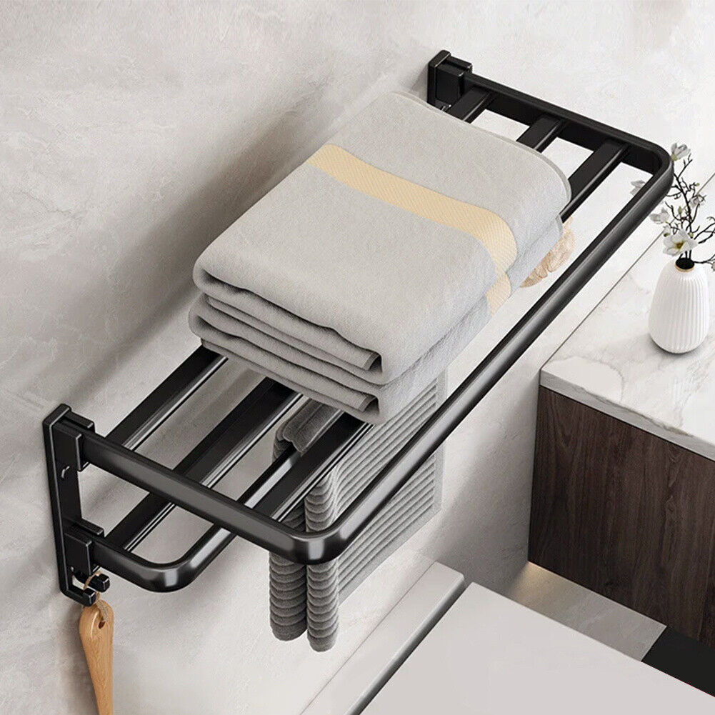 2/3 Tier Aluminum Basket Shower Rack Bathroom Storage Shelf Towel Rail Holder