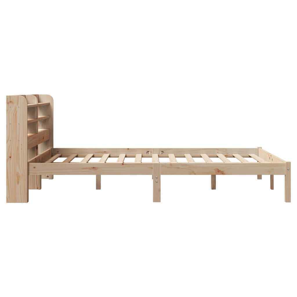 Bed Frame with Headboard 140x200 Solid Wood Pine H6U5
