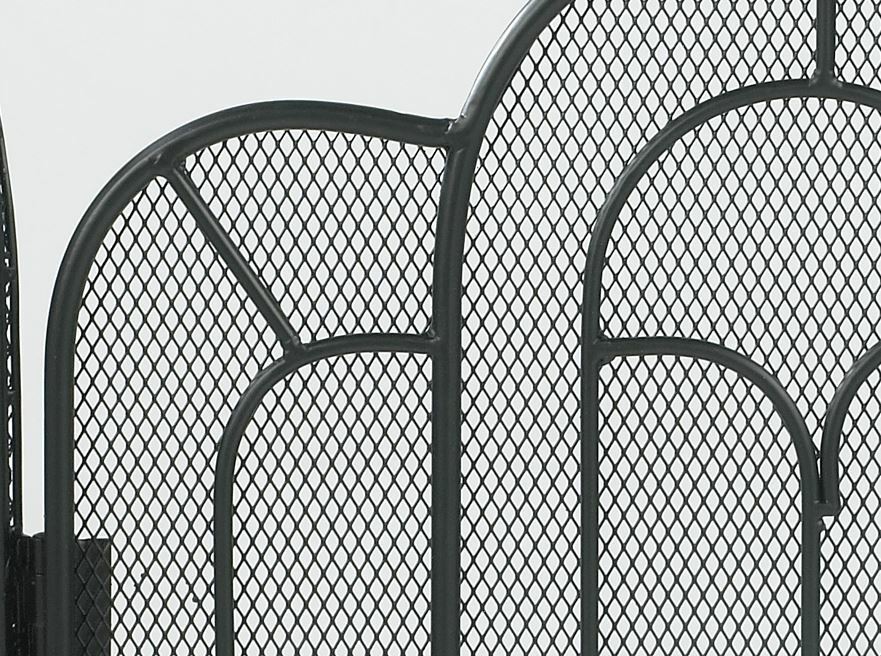 "Abbey" Black Three Fold Ornate Fire Screen