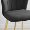 **Seconds** 2x Juniper Black Padded Velvet Bar Stools With Fluted Backrest & Go