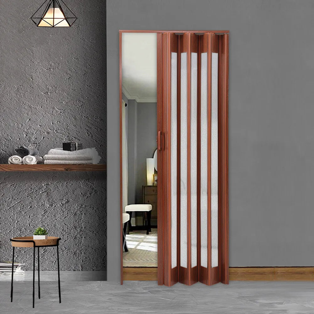Internal Bi Folding Concertina Accordion Door PVC Sliding Divider Doors Bathroom