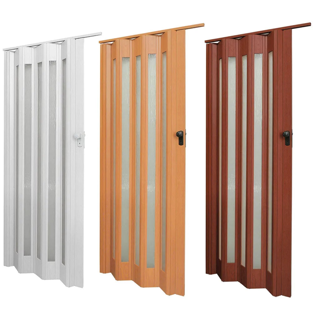 Internal Bi Folding Concertina Accordion Door PVC Sliding Divider Doors Bathroom