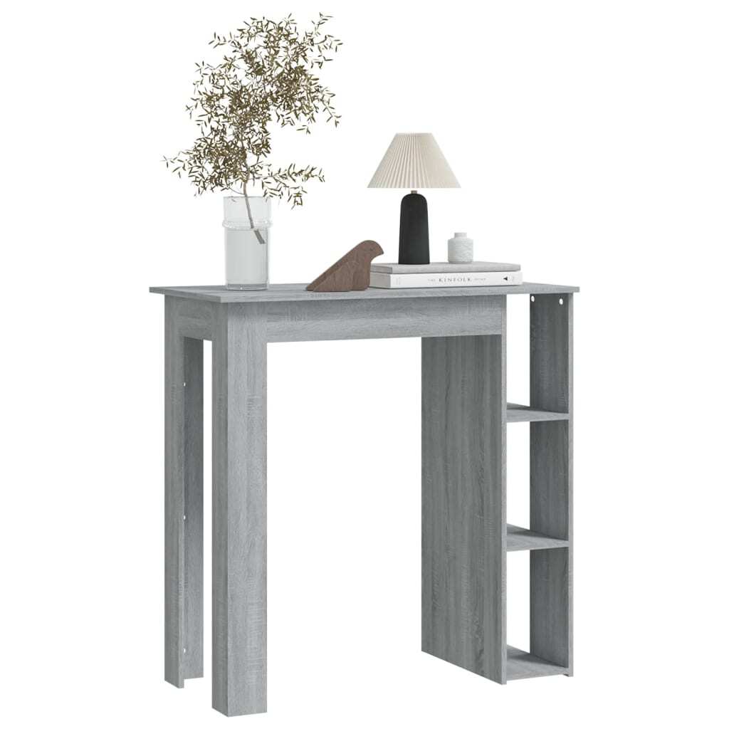 Bar Table with Shelf Grey Sonoma 102x50x103.5 cm Engineered Wood HOT