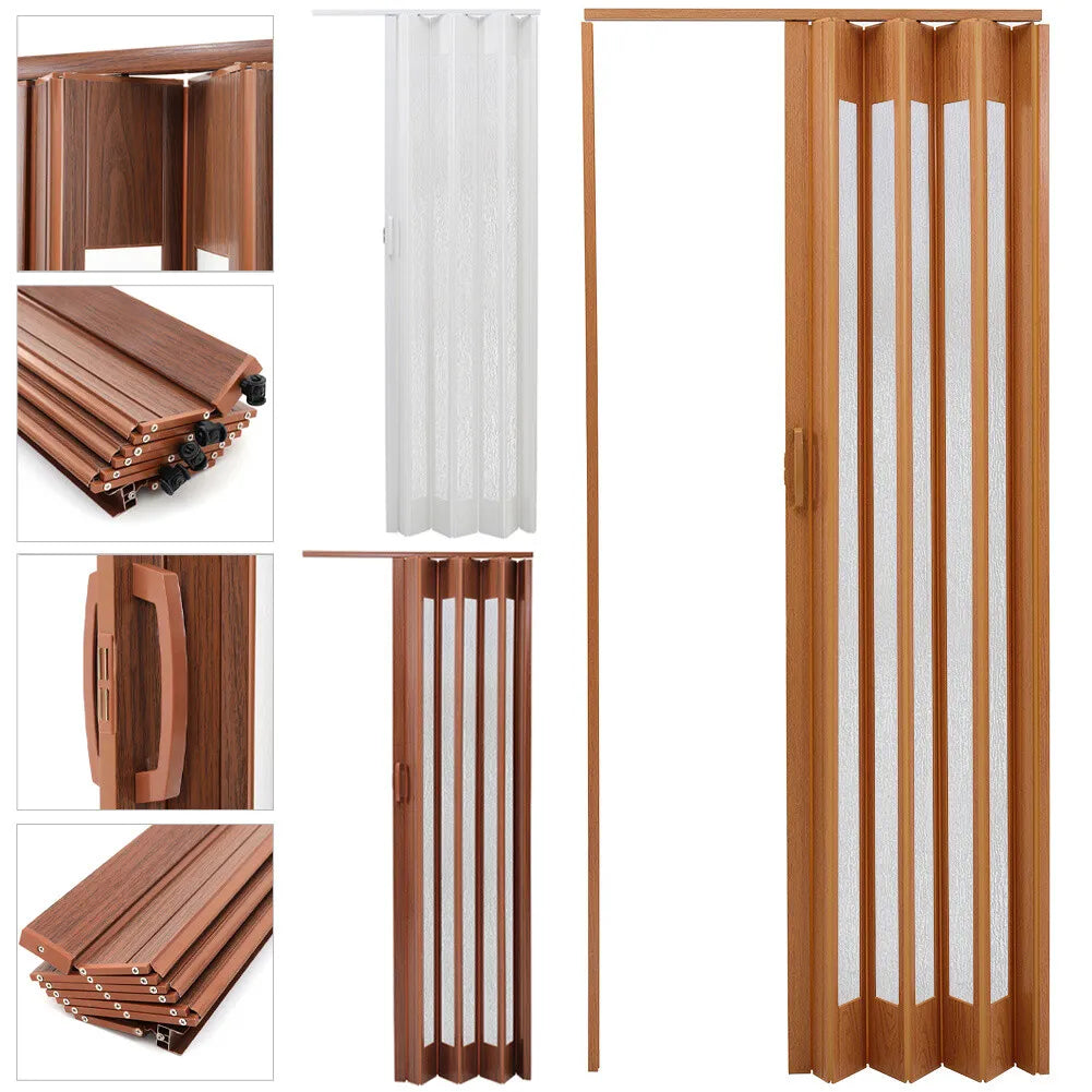Internal Bi Folding Concertina Accordion Door PVC Sliding Divider Doors Bathroom