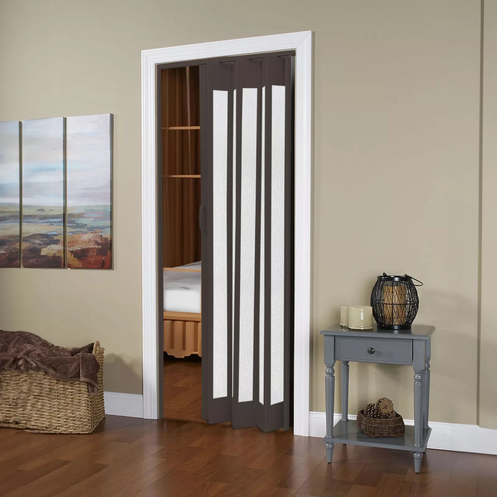 Internal Bi Folding Concertina Accordion Door PVC Sliding Divider Doors Bathroom