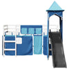 ' Loft Bed with Tower Blue 90x200 Solid Wood Pine Q0V1