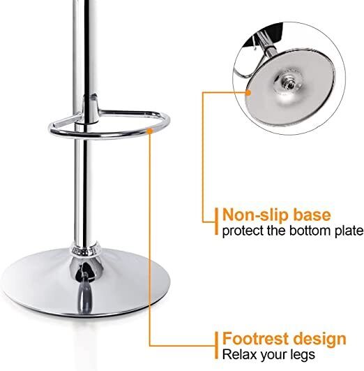 Bar Stools × 2 Padded Seat Faux Leather Swivel Home Kitchen Breakfast Muti Types